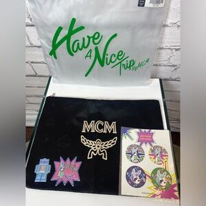 MCM Black Makeup Travel Toiletry Bags & ULTRA RARE 2017 Punk Rabbit Stickers